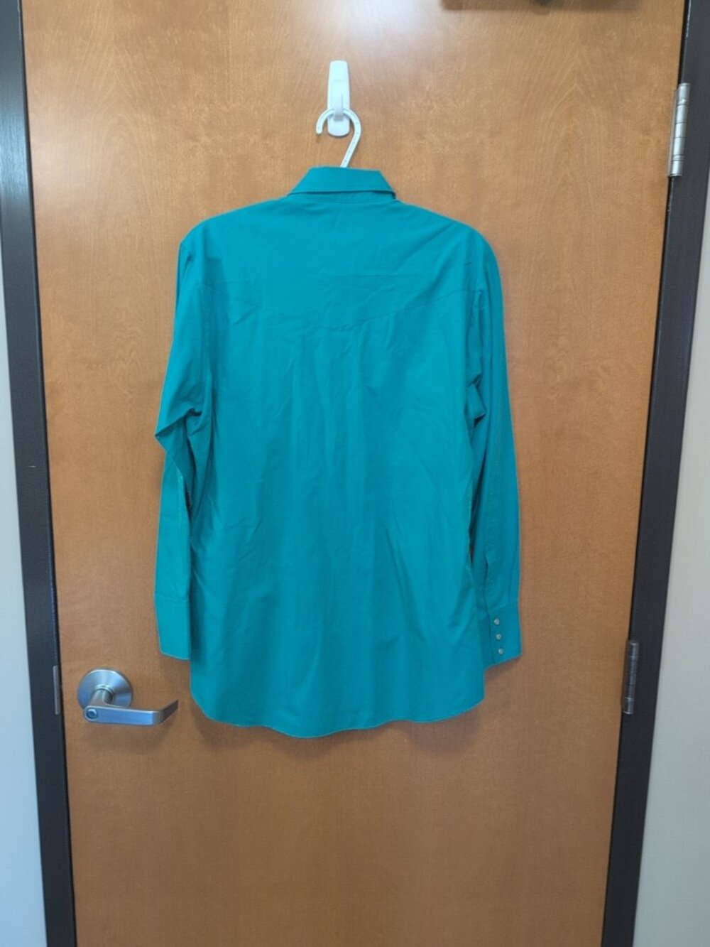 Ely Cattleman Shirt Mens 15 1/2 33 Blue Teal Long Sleeve VTG Pearl Snap Western - Picture 7 of 9
